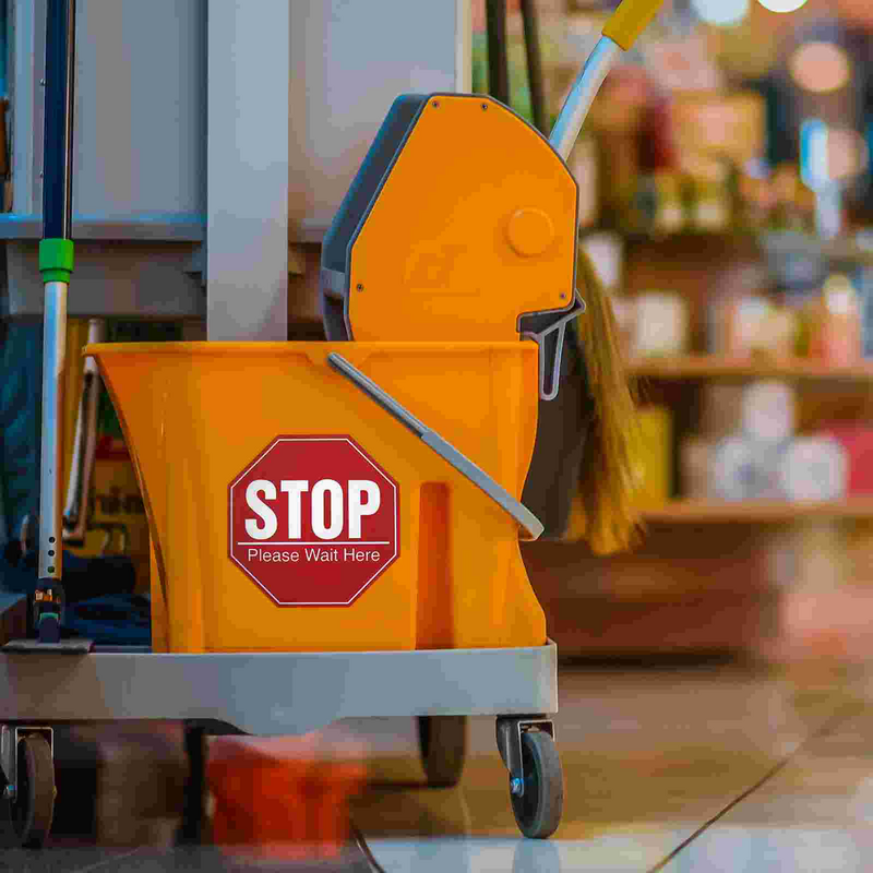 Naklejka na znak Stop Toyvian naklejka ścienna 8x8 cali autobus znak Stop naklejki podłogowe klasy przylepne na podłogę naklejka dystans społeczny