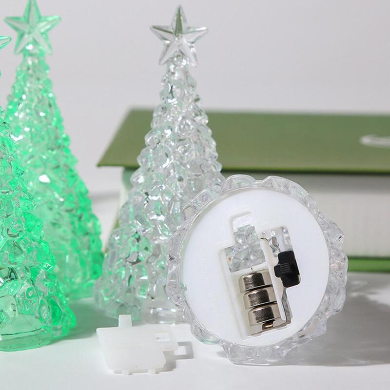 Warm Light Christmas Decoration Eye-catching Battery Powered Night Light Durable Christmas Tree for Home for Restaurant