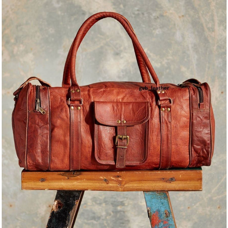 Tas koper kulit antik untuk pria, koper perjalanan fesyen Eropa dan Amerika