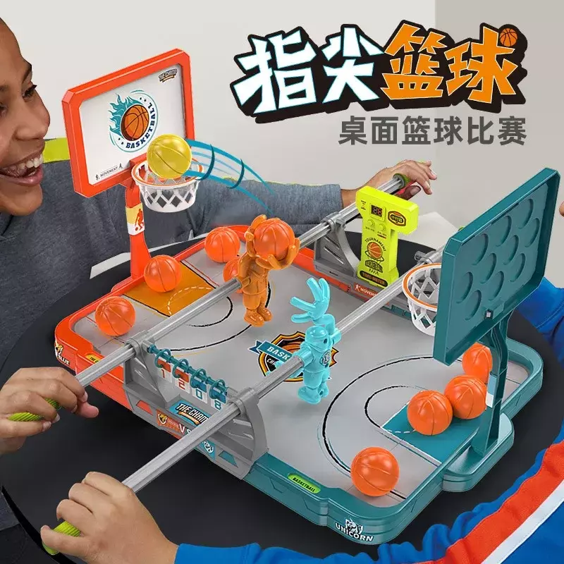 Koszykówka biurkowe zabawki stołowe 2 graczy gra planszowa z piłeczkami katapultowymi do skoków zabawka do koszykówki