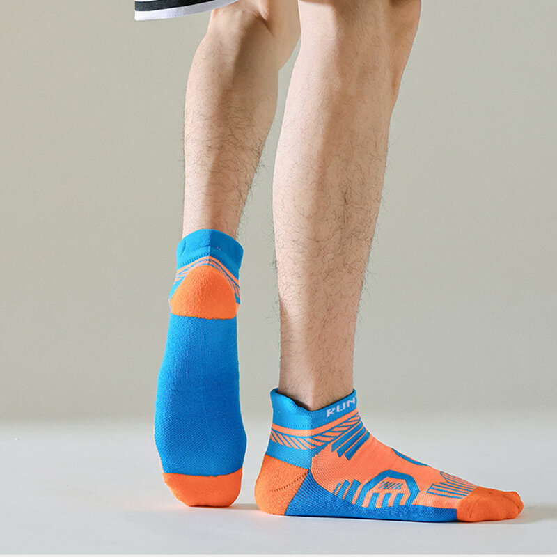 5 Pairs Run Sport Socks Professional Cotton Bright Color Breathable Deodorant Towel Bottom Outdoor Bike Basketball Travel Socks