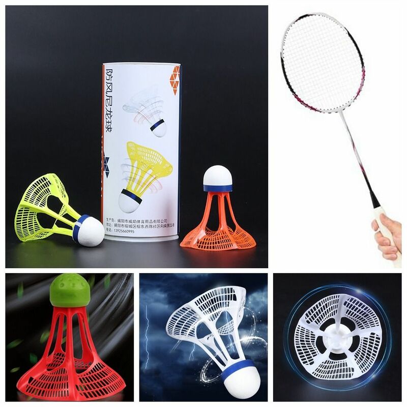 3 Stück langlebiger stabiler Outdoor-Sport liefert wind dichten wind dichten Badminton-Trainings zubehör Federball ball
