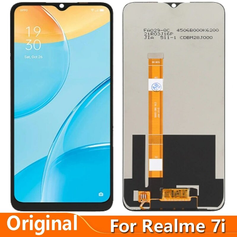Display original para Realme 7i Global, substituição da tela sensível ao toque LCD, montagem digitalizadora, Helio G85, RMX2193, RMX2103, 6,5"