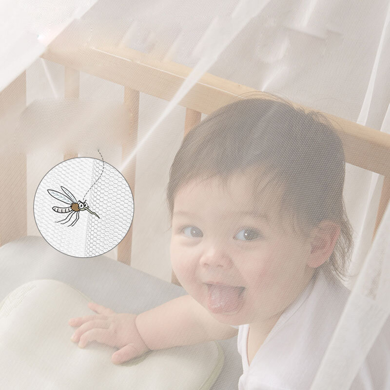 Baby Bed Klamboe Opvouwbare Meisje Gebogen Muggen Netten Draagbare Wieg Netting Voor Babybed Canopy Bedden Crib Cot Kids baby
