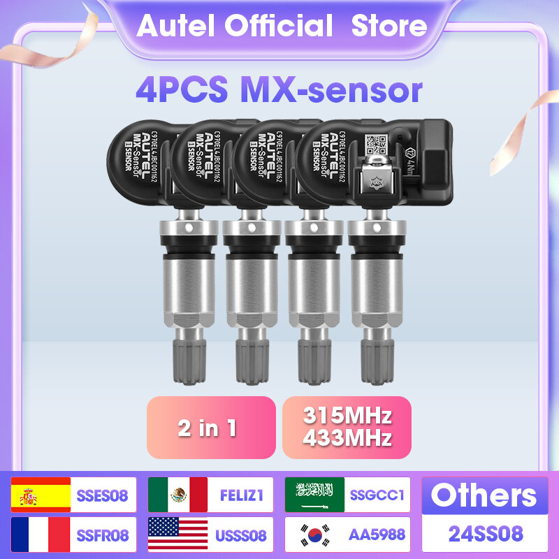 Autel MX сенсор 433 315 МГц TPMS сенсор Инструменты для ремонта шин сканер MaxiTPMS Pad монитор давления в шинах тестер Программирование MX-Sensor