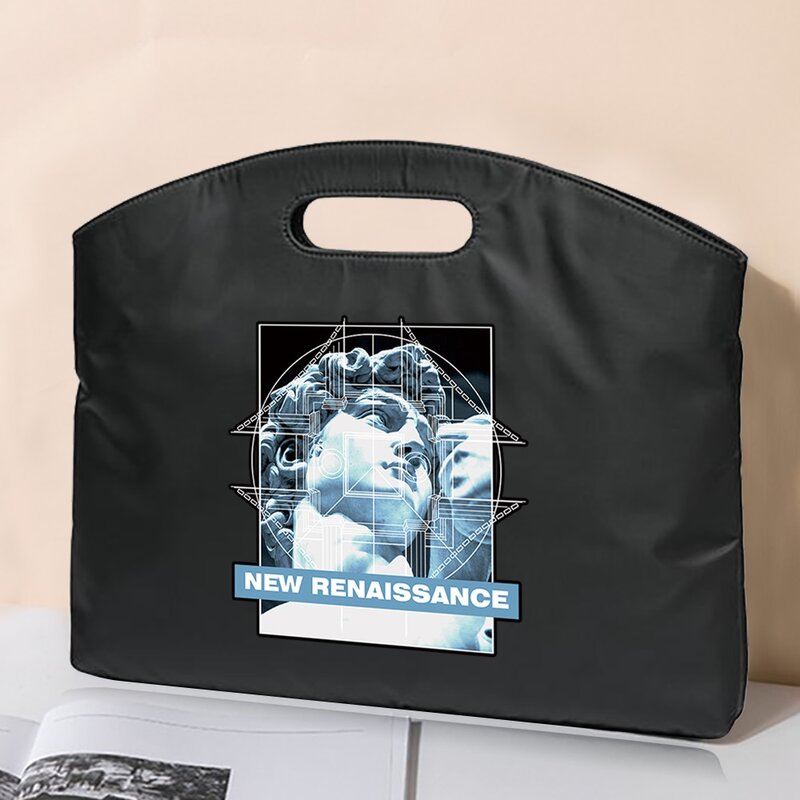 Business Briefcase Weekend Travel Document Storage Bag Sculpture Print Laptop Protection Handbag Material Organize Accessories