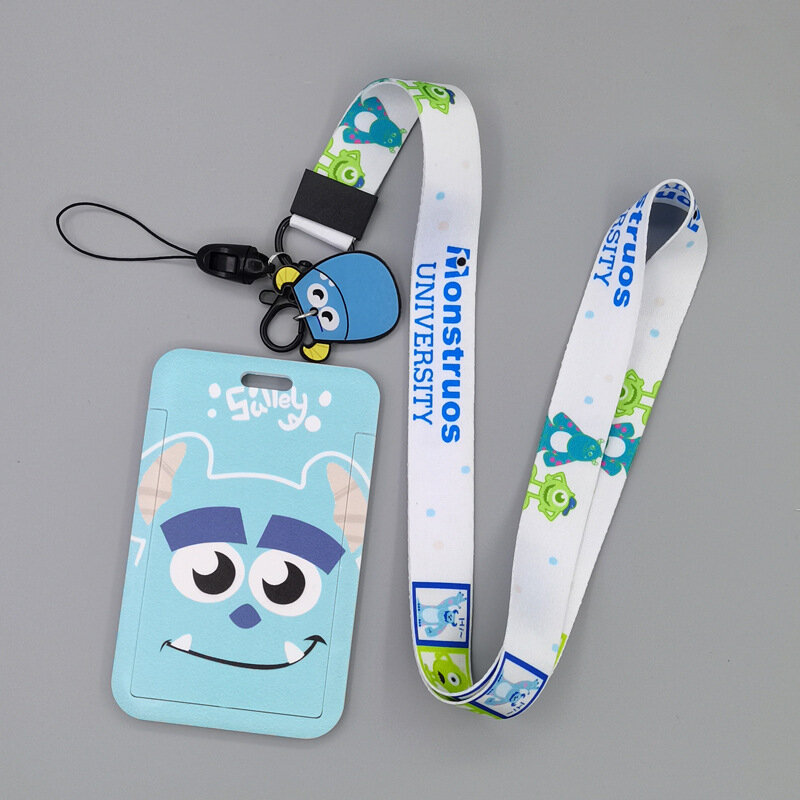 Anime Disney Mickey Mouse Card Cover Monsters University Stitch Kawaii Student Campus Hanging Neck Bag Lanyard ID Card Holders