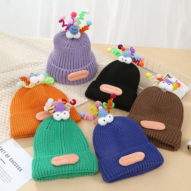 Wool Crotch Sausage Mouth Braid Beanie Sausage Mouth Cloth Accessories Sausage Mouth Hat Funny Knitting Cartoon Knitting Hat