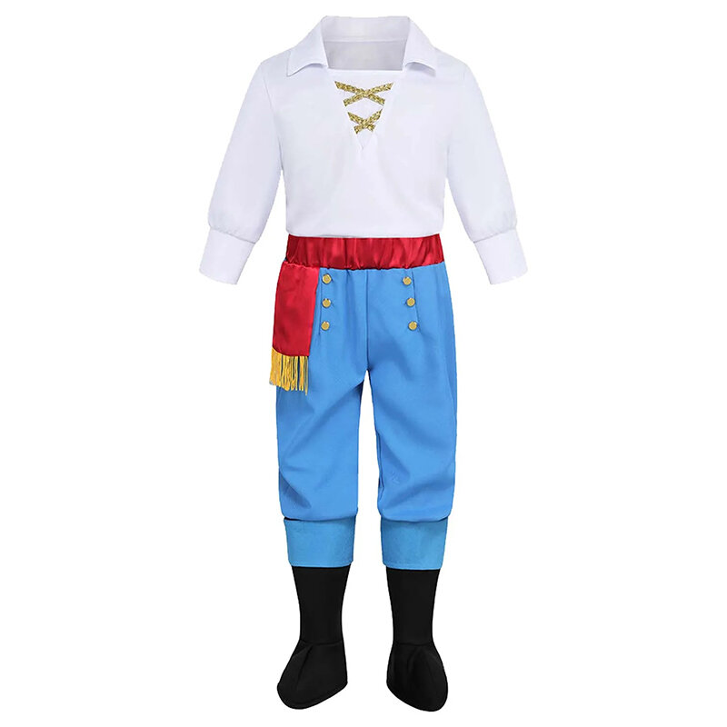 2024 New Arrival Children Halloween Outfit Suit The Little Mermaid Prince Eric Boy Costume