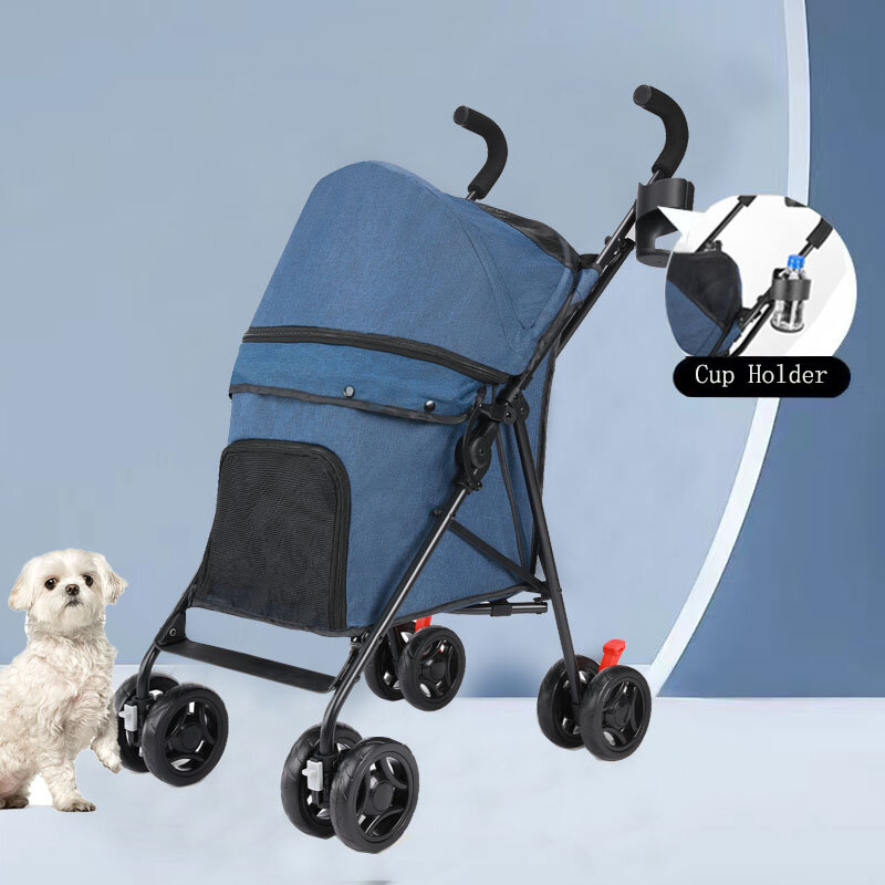 Прогулочная коляска Wedyvko для домашних животных, легкие поворотные коляски для собак и кошек с тормозами, подставка для подстаканника для щенков