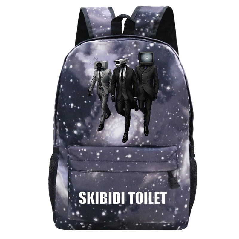 Skibidi 변기 학교 배낭, 재미있는 게임 인쇄 배낭, 학생 배낭 노트북 가방, Skibidi 변기 책가방