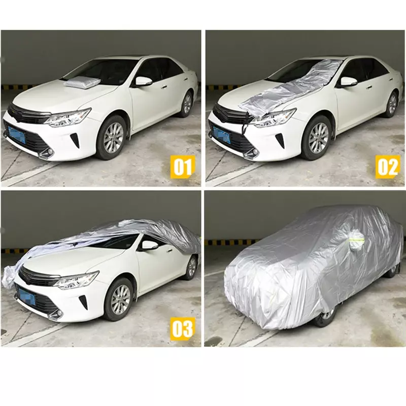 Funda Universal para coche talla S/M/L/XL/XXL cubierta completa para interior al aire libre sol UV cubierta protectora resistente al polvo de nieve para Sedan