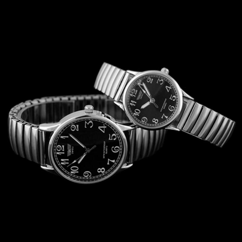 Montres analogique à Quartz en alliage élastique pour hommes et femmes, montre-bracelet de luxe, cadeau d'anniversaire