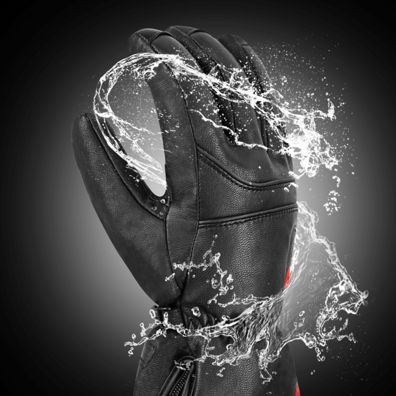 Retter Wärme Leder beheizte Handschuhe elektrisch beheizte Ski handschuhe Männer Frauen mit wiederauf ladbarer Batterie wasserdichte heiße Hand heizung