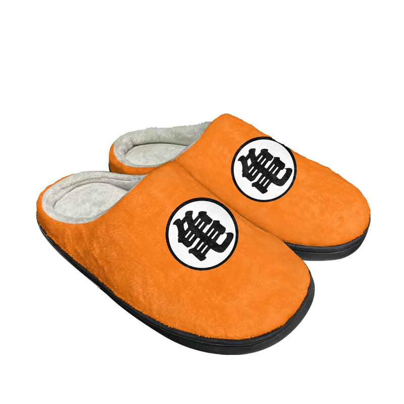 Pantoufles personnalisées en coton avec logo Dragon Master Goku pour hommes et femmes, pantoufles thermiques, sandales en peluche, chaussures décontractées pour garder au chaud, anime, chaud