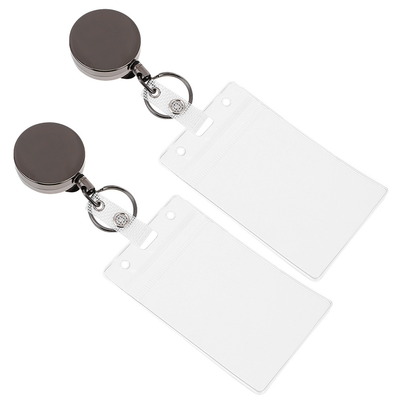 2 Stück Easy-Pull-Schnalle Arbeits erlaubnis Abdeckung ID-Halter Halter für Abzeichen klare Hülle Metall karte PVC vertikalen Kunststoff