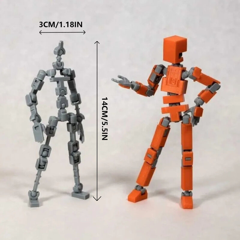 Robot pembentuk bergerak multi-bersendi 3D manekin Beruntung 13 karakter figur mainan permainan orang tua anak-anak untuk hadiah anak-anak