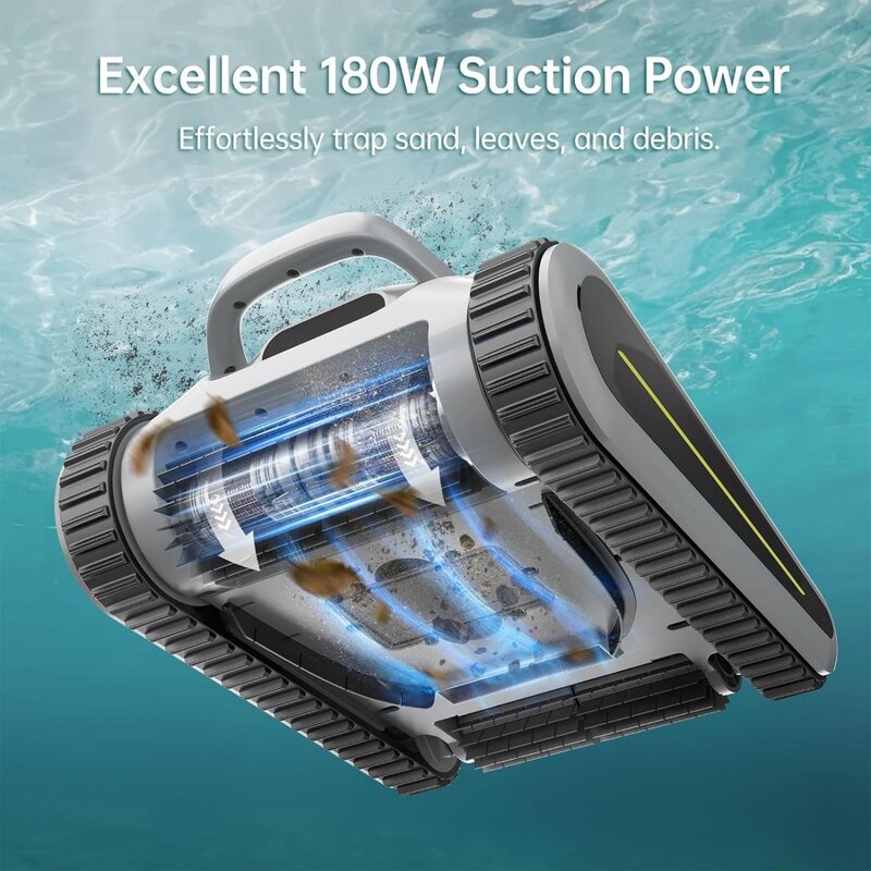 Limpiador de piscina robótico inalámbrico: Robot aspirador de piscina automático, potente succión de 150 minutos, indicador LED, estacionamiento automático