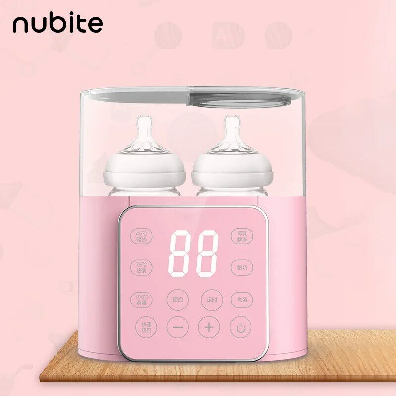 Calentador de leche líquido 2 en 1 para bebé, máquina de desinfección y aislamiento de biberones, temperatura constante, doble biberón