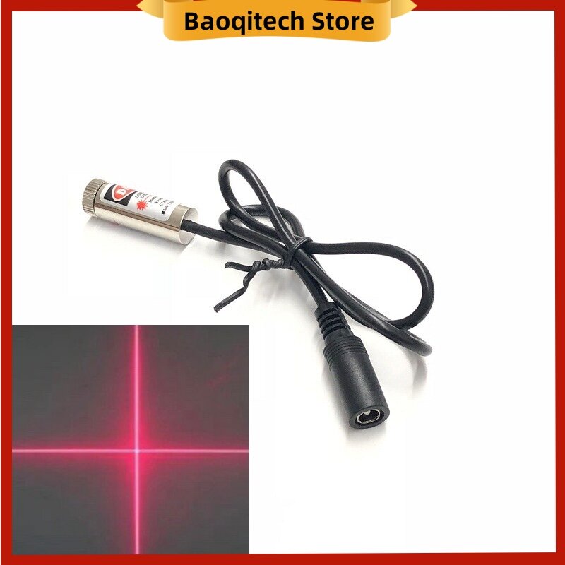 Lámpara de posicionamiento láser ajustable en forma de cruz en forma de punto rojo, enchufe de CC de 12mm, 650nm, 5mW, 3V, 5V, 9V, 12V, envío gratis