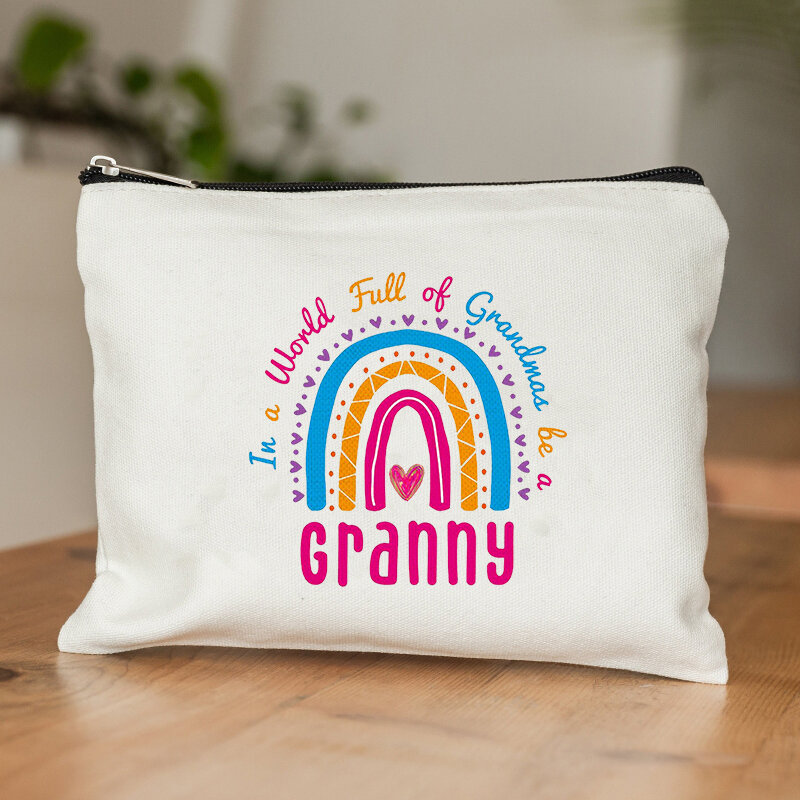Granny Cosmetic Bag para Maquiagem, Travel Jewelry Storage, Shopping Coin Purse, Carteira, Lipstick Storage Pouch, Melhor Presente para a Vovó