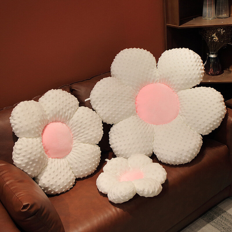 Almohada de felpa de flores coloridas para sofá, cojín de silla de juguete suave, planta de dibujos animados, almohada de siesta de oficina, regalo para amantes, 30-65cm