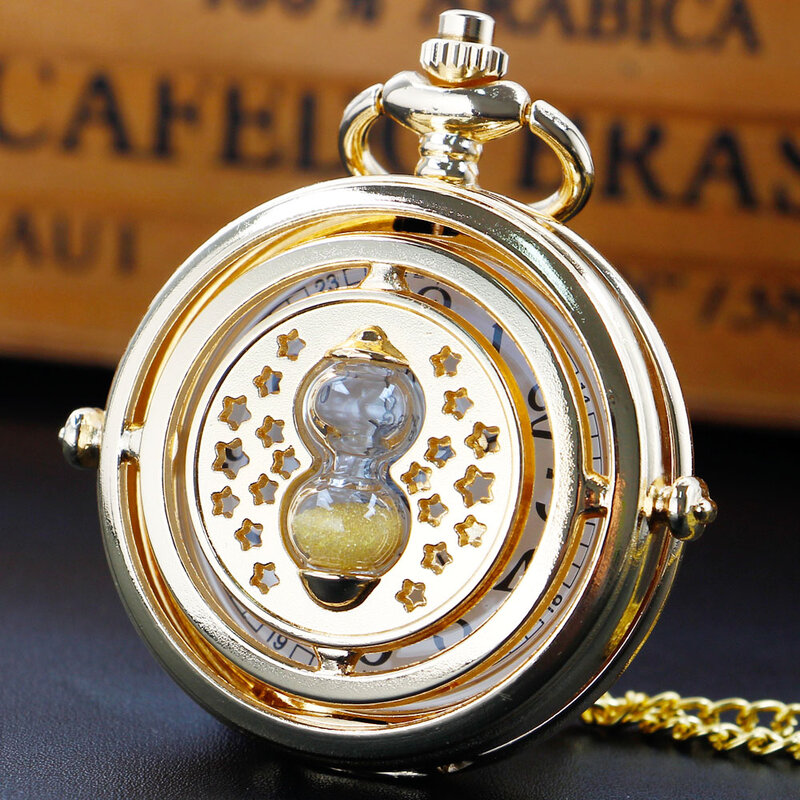 Reloj de arena de cuarzo para mujer, reloj de bolsillo con colgante de oro Retro, bolsillos de lujo, regalo, nuevo