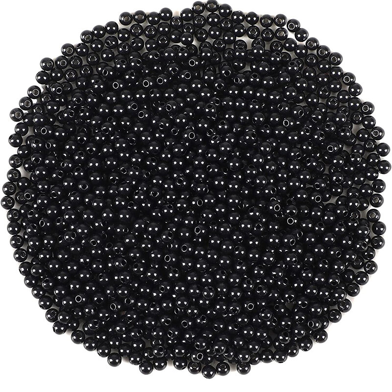 100pcs/lot 3mm-8mm Fishing Beads Space Stopper Black Round Soft Hard Beans Floating Carp Fishing Lures Bait Hook Rig Accessories