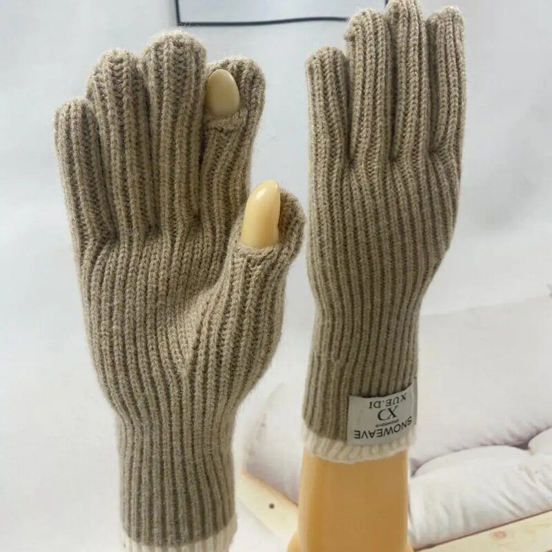 Winter mütze Hals wärmer Handschuh Set 3-teiliges Winter Strickset für Männer Frauen Logo Print Hut Touchscreen Handschuhe langer Schal mit Fleece