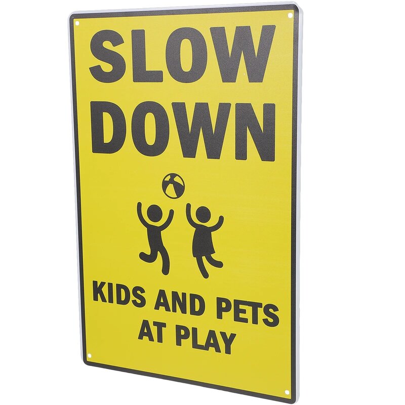 Street Sign Traffic Road Sign Kids Play Caution Sign Metal Road Sign Traffic Street Sign Kids Slow Down Sign Warning Traffic