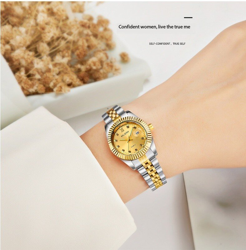 Orologio da coppia orologio da donna orologio al quarzo impermeabile tendenza moda orologio di fascia alta orologio da uomo in metallo con cinturino in acciaio