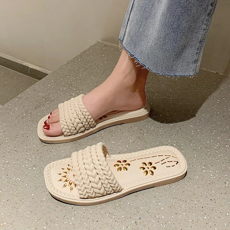 2024 New Summer Style Fashionable and Comfortable One-line Simple Casual Outdoor Beach Shoes Sandals and Slippers for Women