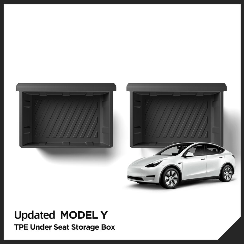 Sob Seat Storage Box para Tesla Modelo Y, High Capacity Organizer Case, gaveta bandeja, acessórios do carro, 2024