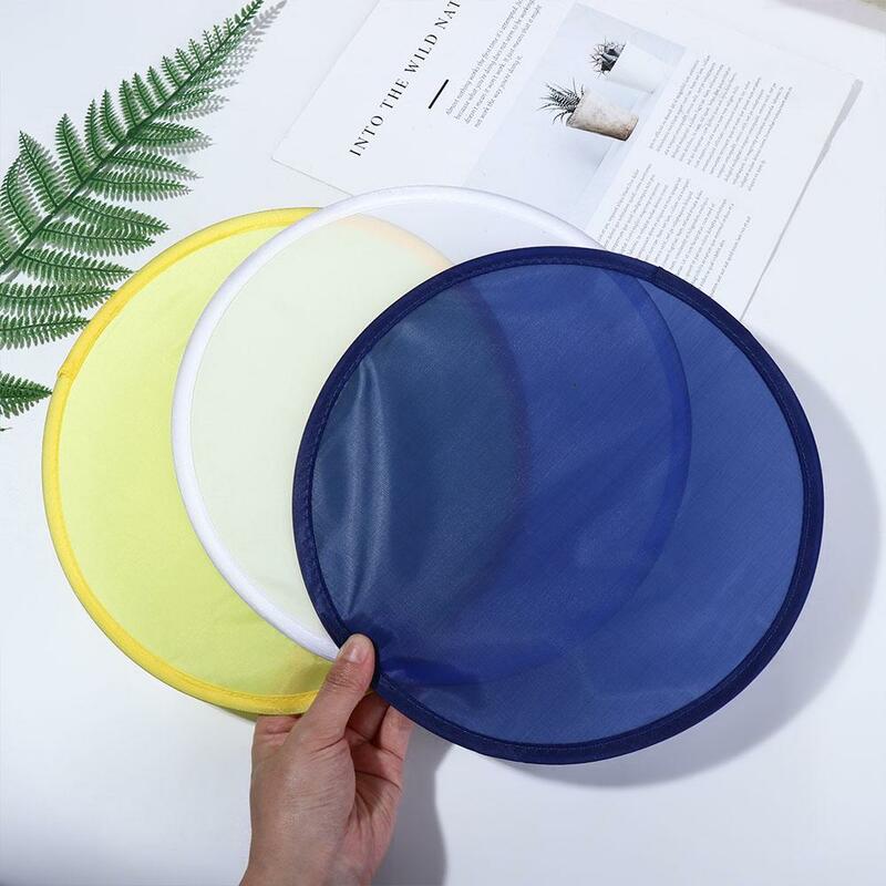 Collapsible Solid Color for Outdoor Nylon with Pocket Round Folding Fans Circular Fan Child Toy Flying Disk