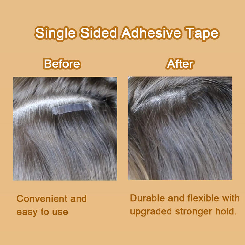 60 tab pita ekstensi rambut perekat satu sisi mulus pita pengganti Aksesori Salon wig