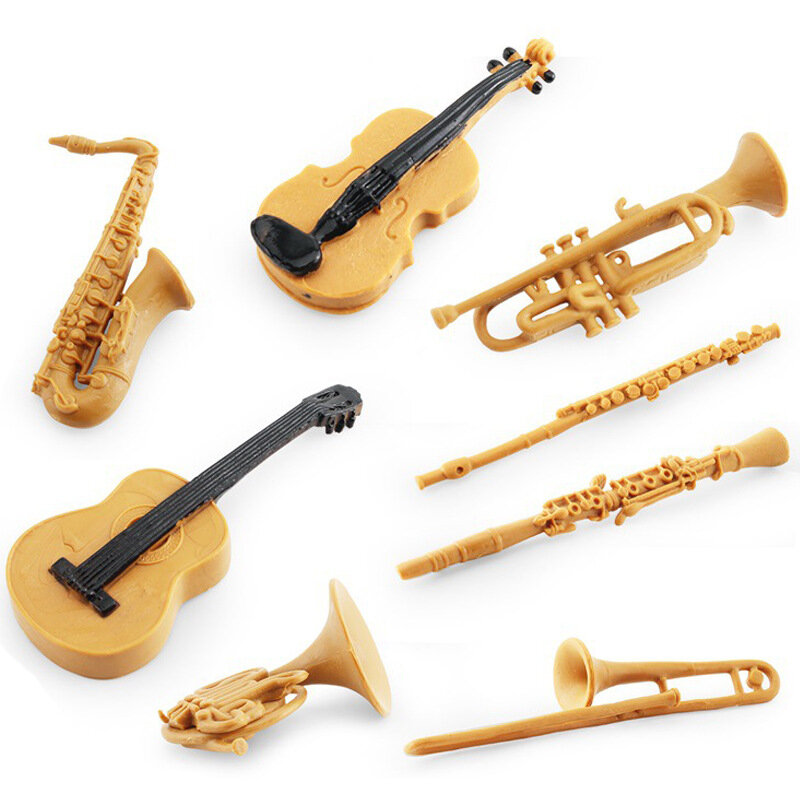 Conjunto de instrumentos de simulação trombone trombone flauta clarinete saxofone violino modelo estático ornamentos mesa