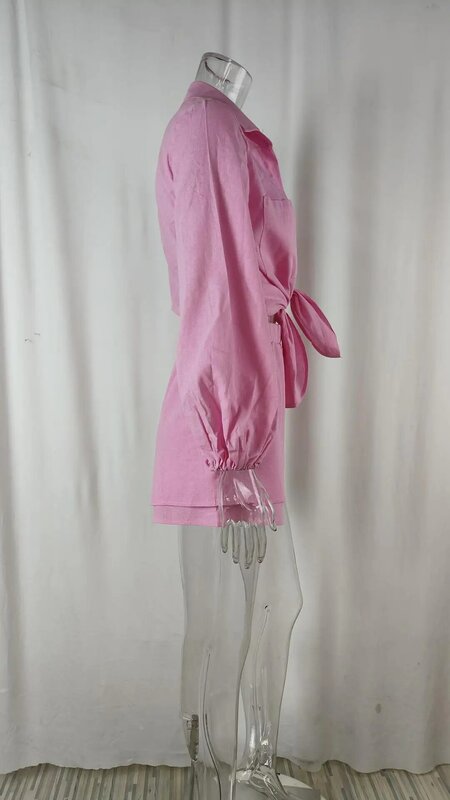 Conjunto de pantalones cortos con volantes para mujer, traje de camisa de 2 piezas, moda informal, conjunto de 2 piezas