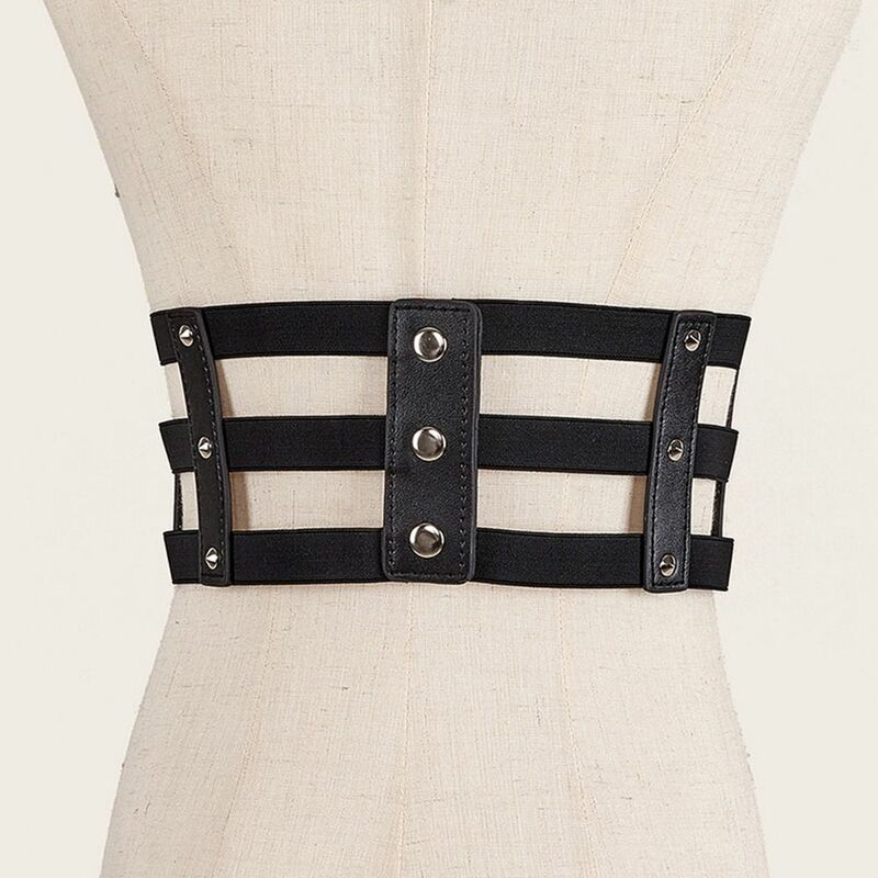 Cintura in vita stile Harajuku catena cava supporto toracico Lolita Slim Bustier corsetto in vita cinture corsetto cintura elastica Cummerbunds