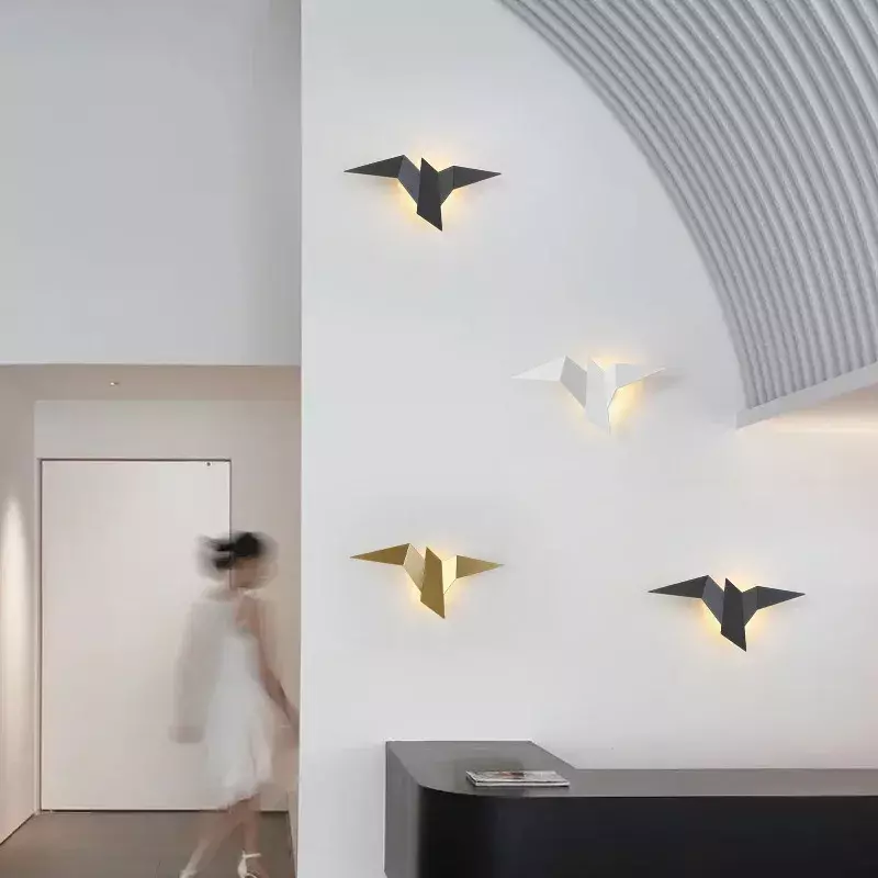 Nordic LED Bird Wall Lamps, Decoração do quarto, Luzes interiores, Iluminação moderna para Home Stairs Quarto, Luminárias de cabeceira, Novo