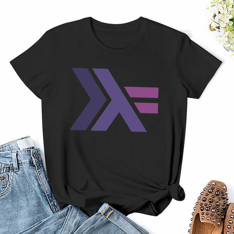 Haskell-T-Shirt Surdimensionné pour Femme, Haut d'Été à la Mode