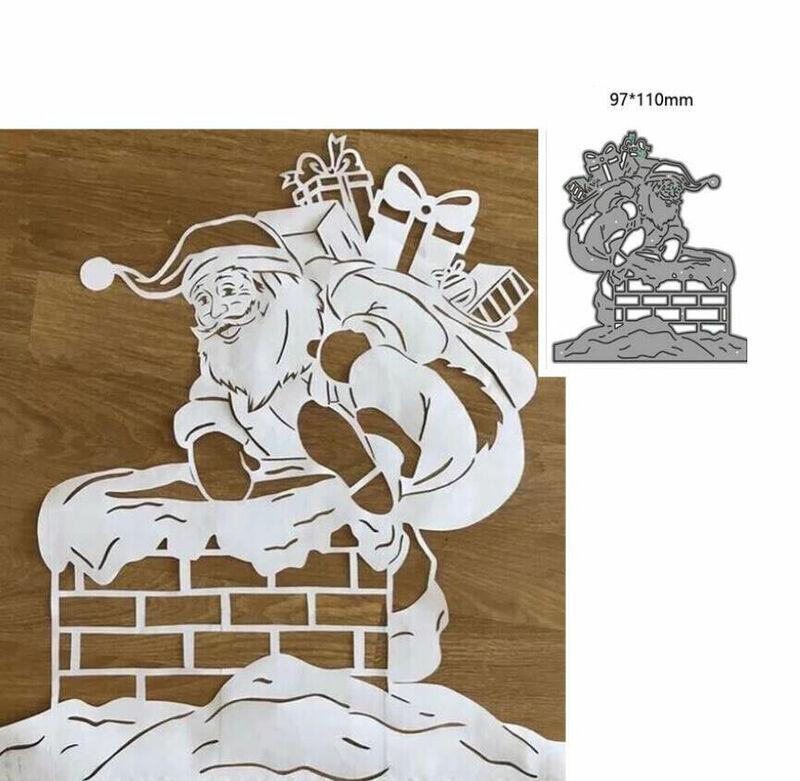 Mata dadu pemotongan logam Santa Claus Natal untuk DIY Album buku tempel kartu kertas kerajinan dekoratif potongan cetakan timbul