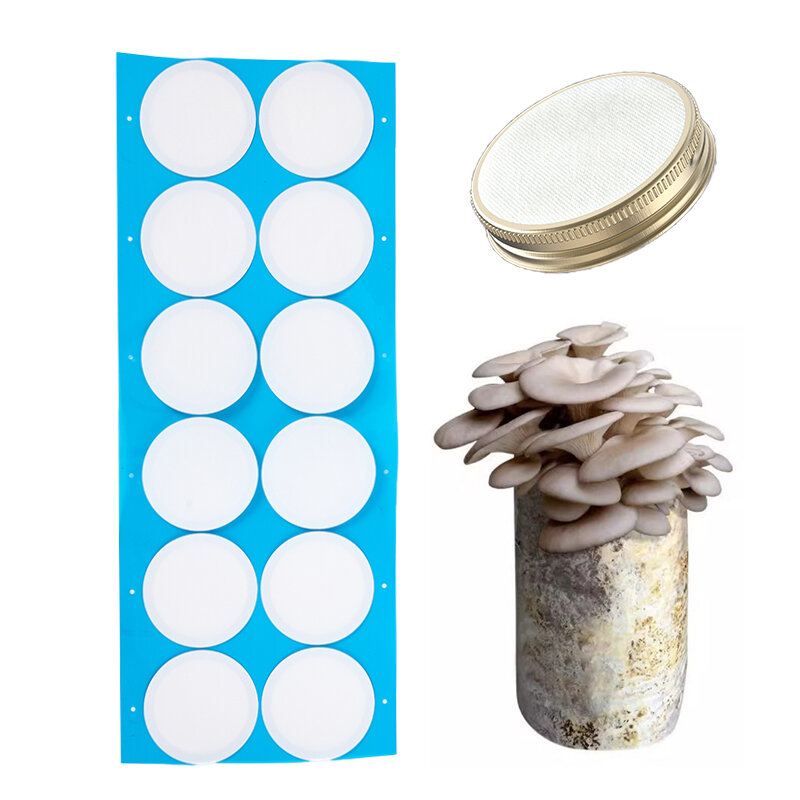 Etiquetas De Papel De Filtro Sintético, Cogumelo De Disco Aplicado Sob Para O Cultivo De Cogumelos, 76.2mm, 59mm, 0.22 μm
