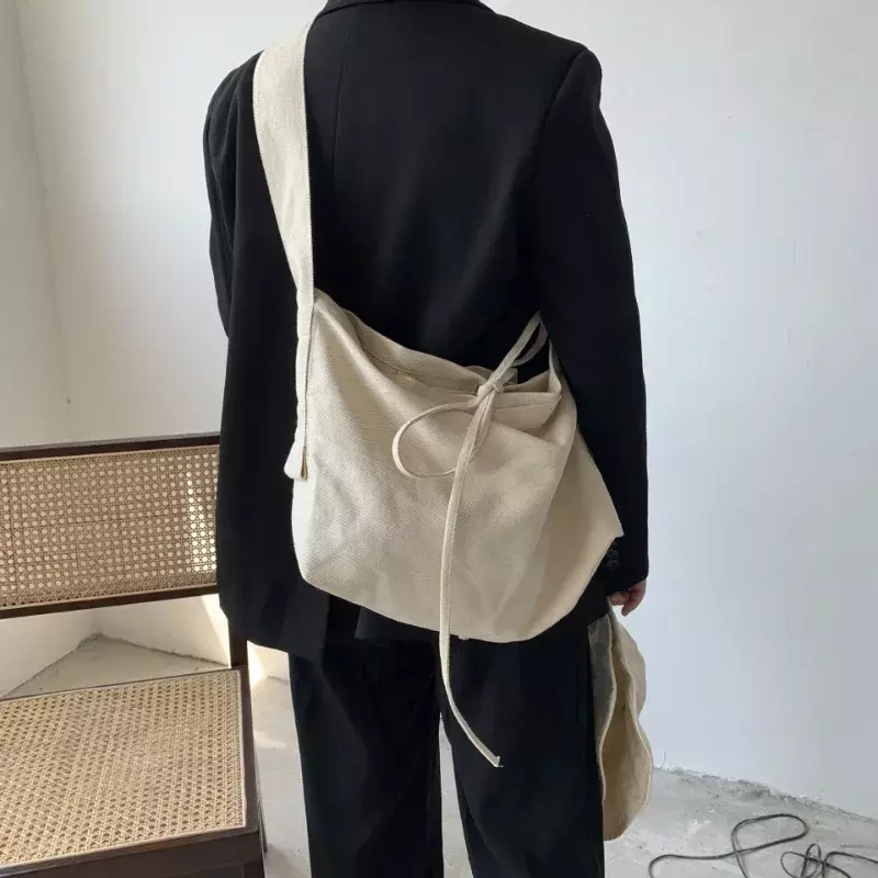 Tas selempang Balut santai wanita tas bahu kanvas tas kurir multiguna untuk wanita tas pelajar kursus kantung dapat memanfaatkan