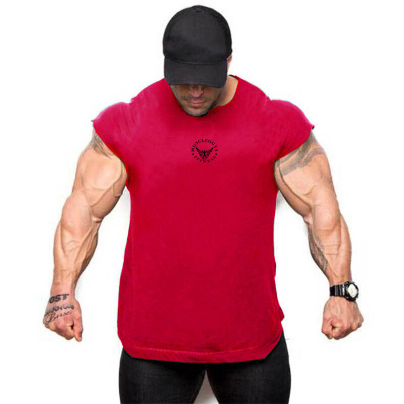 New Brand Mens Tank Tops Shirt Workout Gym  Top Sports Clothing Vest Sleeveless Cotton Man Canotte Bodybuilding  Clothes