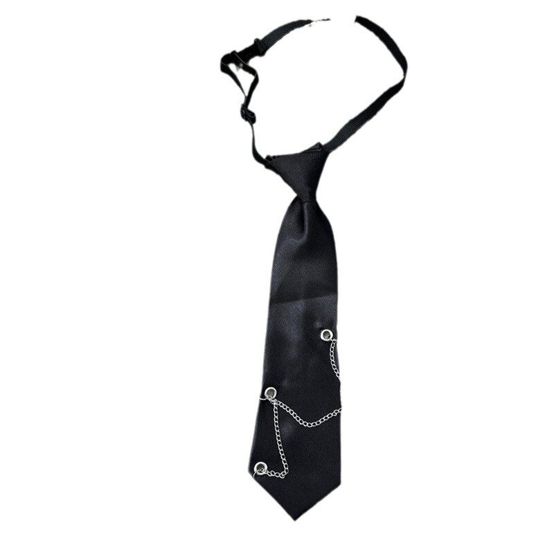 Детская одежда, Детский галстук на цепочке в стиле преппи, новинка 2024, регулируемый галстук для рубашек для мальчиков и девочек, подходящий ко всему