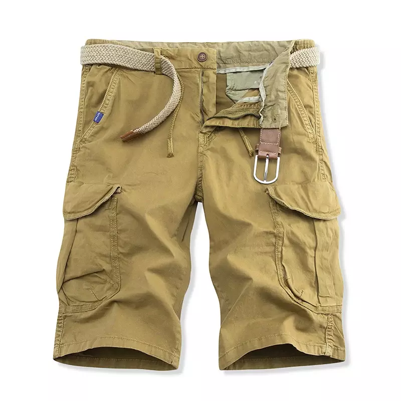 2023 Summer New Men Cargo Shorts Cotton Loose Solid Casual Straight Outdoor Sports Gym Jogger Short Cargo Pants Men Clothing
