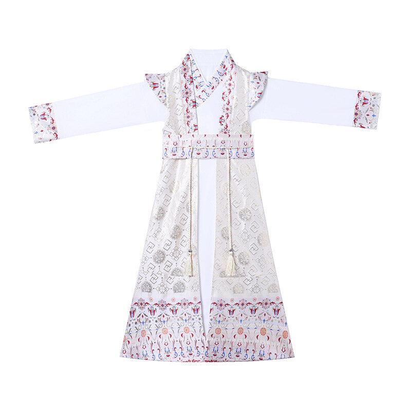 Chinese Style Kids Ancient Champagne Print Costume Children's Hanfu Boys Tang Suit Traditional Dress