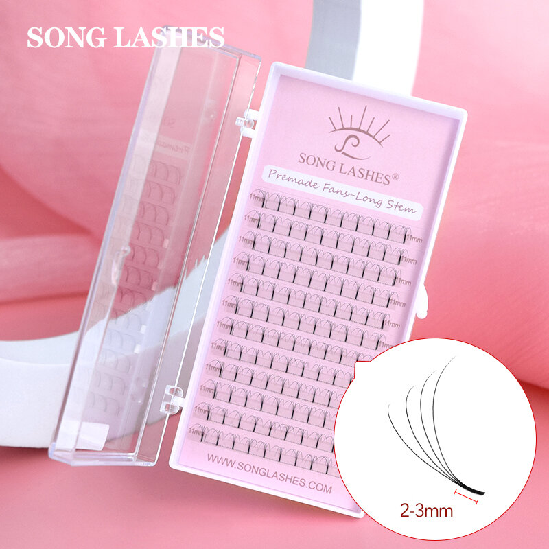 SONG LASHES 0.07 0.10mm thickness  long stem premade volume fans premade fans Eyelash Extension for salon and professional