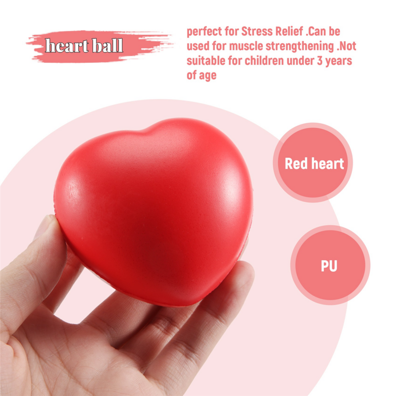 Heart Stress Reliever Ball Red