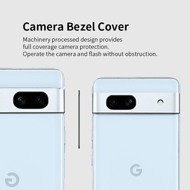 2Pcs Aluminum Alloy Camera Films for Google Pixel 7a Phone Protective Len Background Anti-Shatter and Anti-Scratch Full Coverage